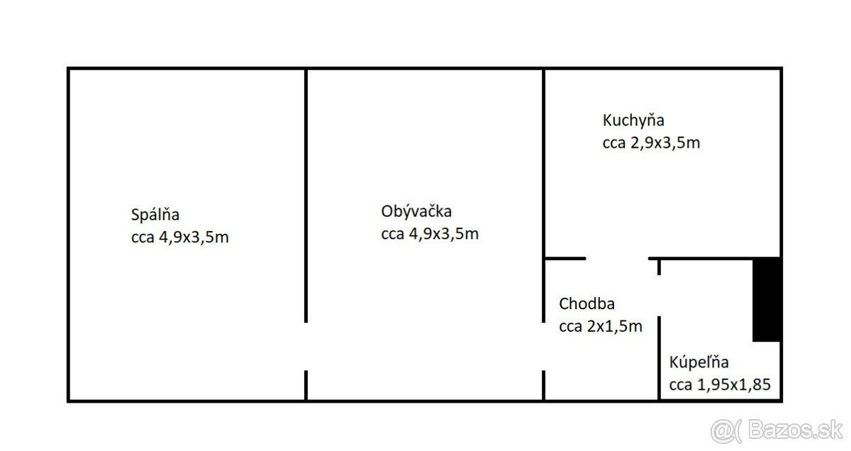 Na predaj 2-izbový byt  – Popradská ulica, Košice – Terasa