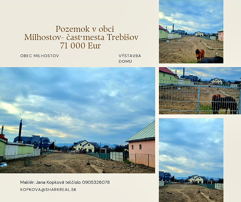 Na predaj pozemok v obci MILHOSTOV