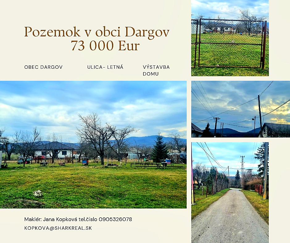 Ponúkame na predaj krásny pozemok v obci Dargov