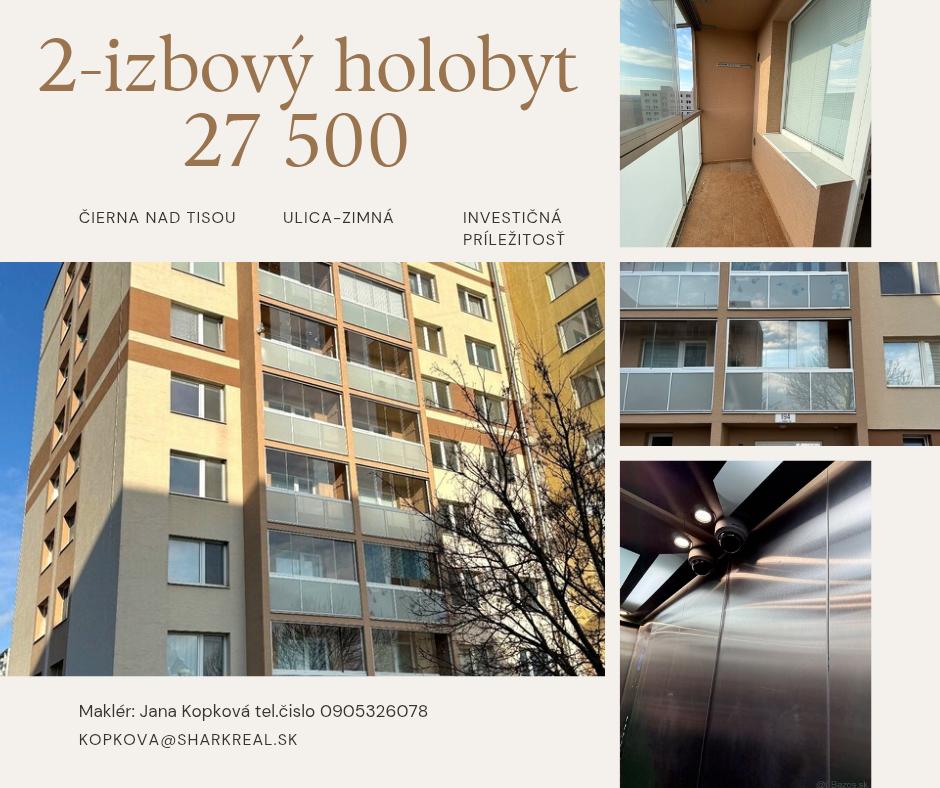 Výnimočná ponuka 2 izbový byt Čierna nad Tisou