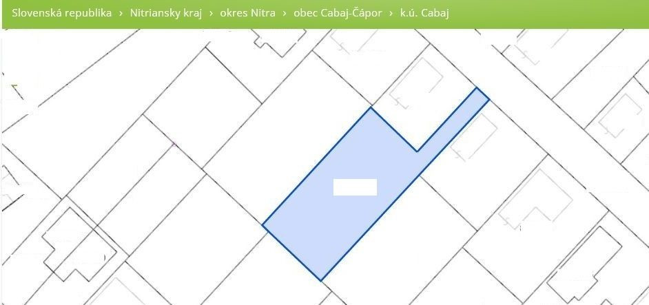 Ponúkame na predaj rovinatý pozemok v obci Cabaj-Čápor 780 m2 