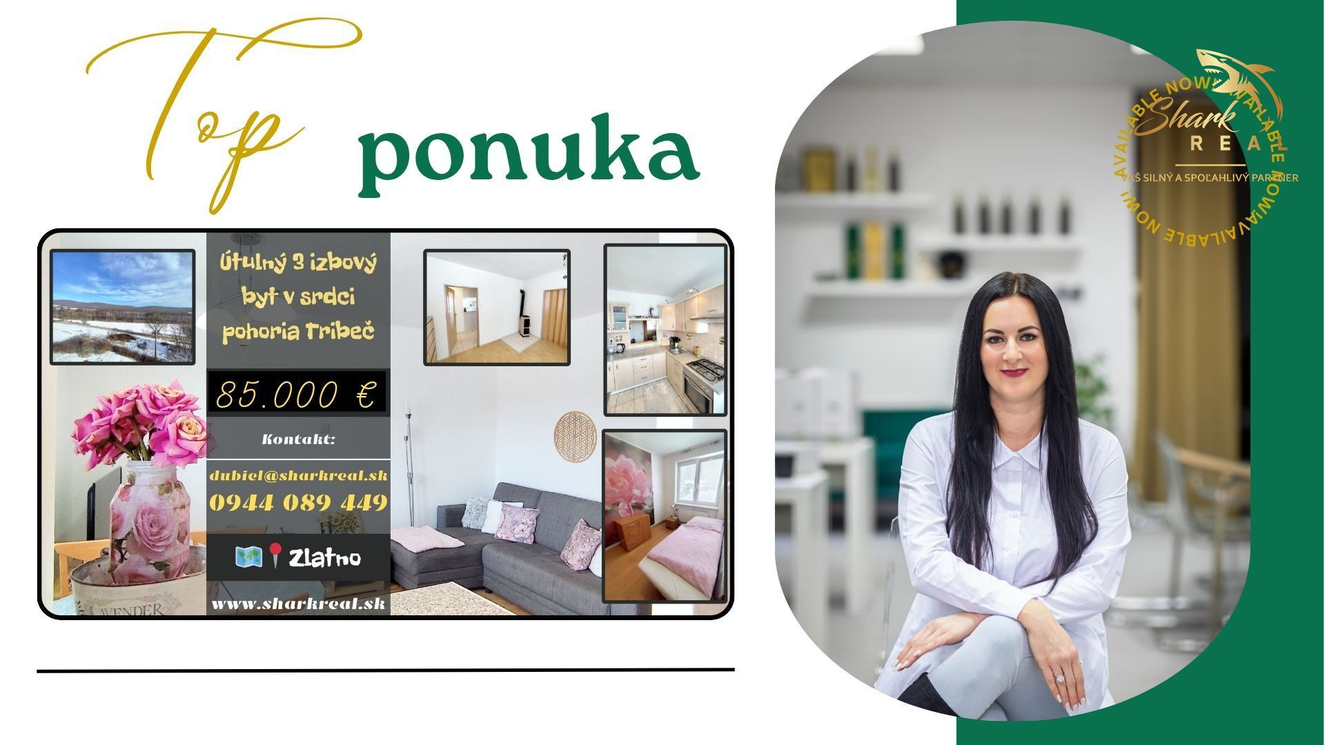 NOVÁ CENA! Útulný 3 izbový byt v srdci pohoria Tribeč