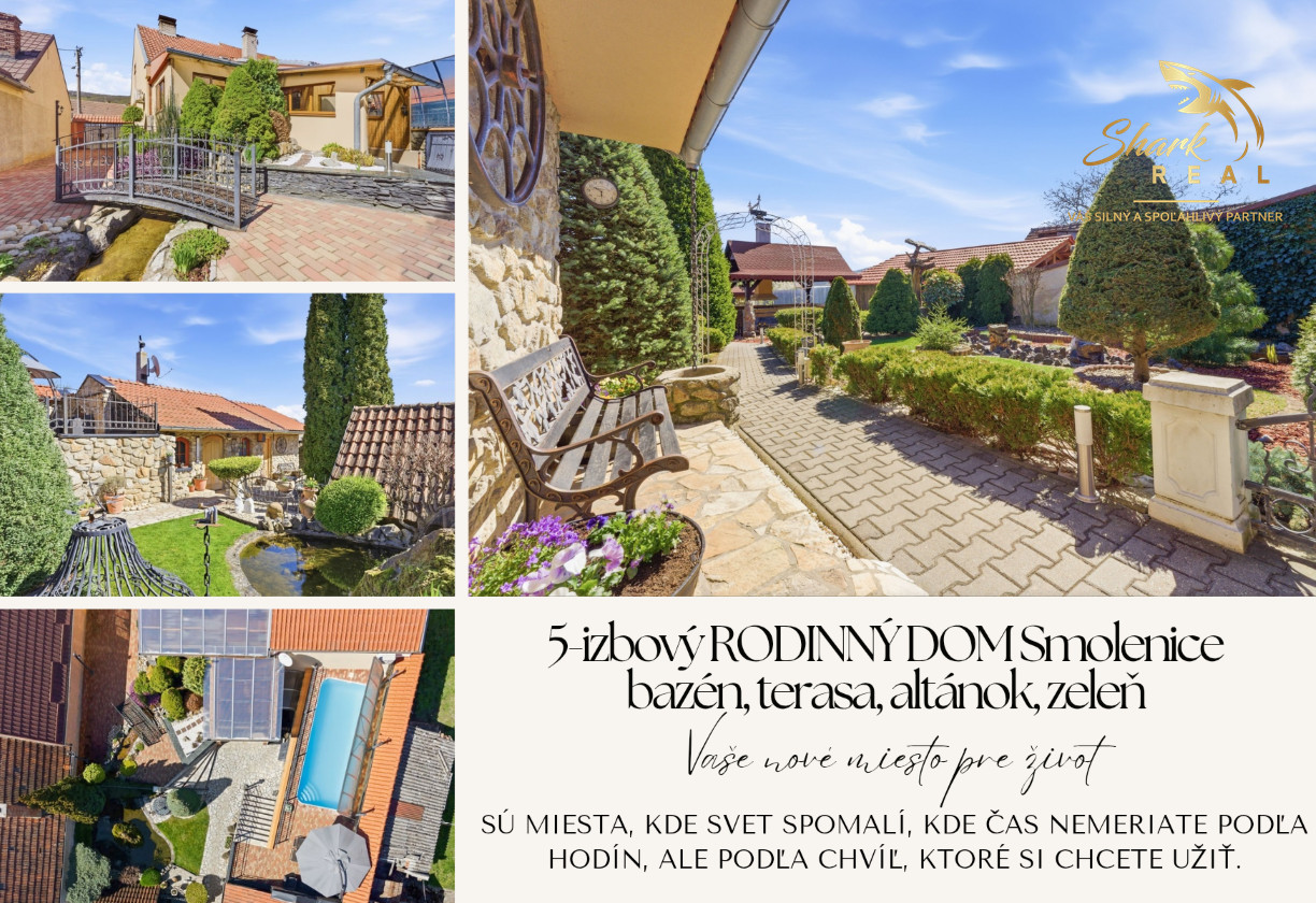 5-izbový RODINNÝ DOM, bazén, terasa, altánok, zeleň, VAŠE NOVÉ MIESTO PRE ŽIVOT