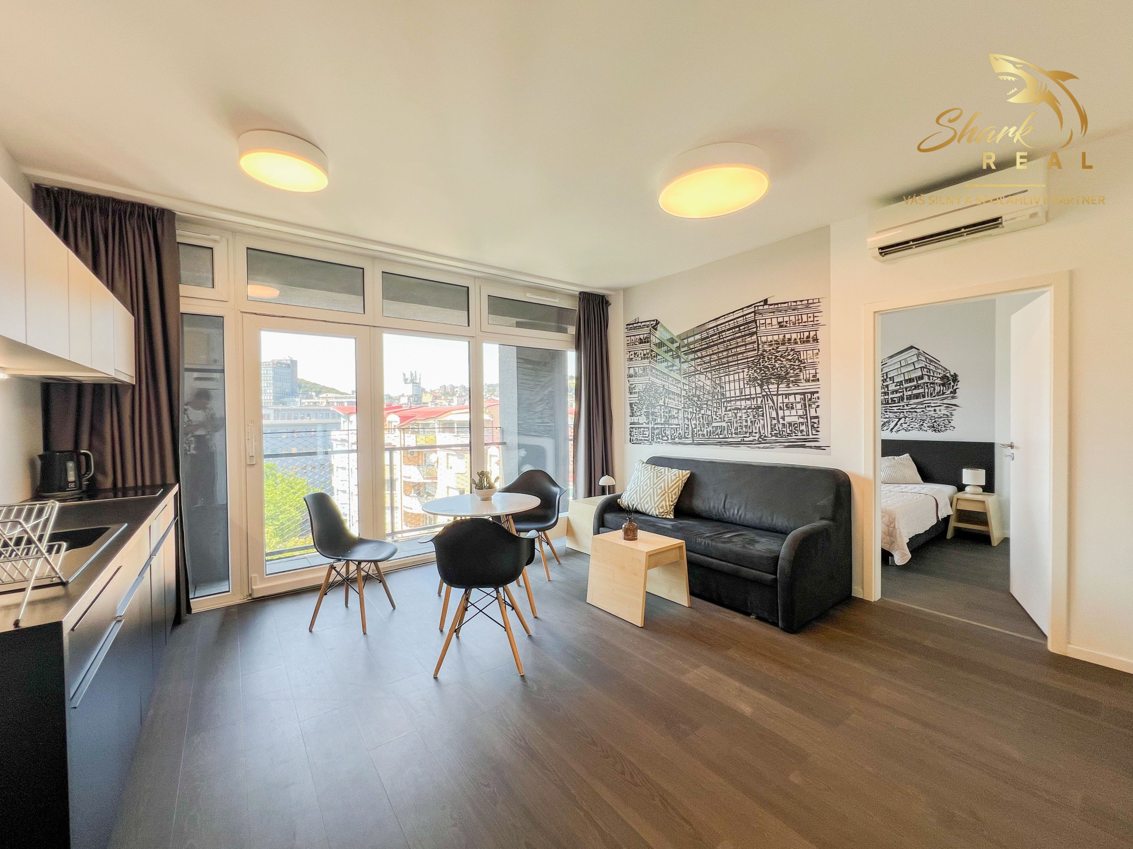 Terasa s výhľadom na celé mesto, všetko na skok | 2i, 47 m² | 7. posch. | Centrum Bratislavy
