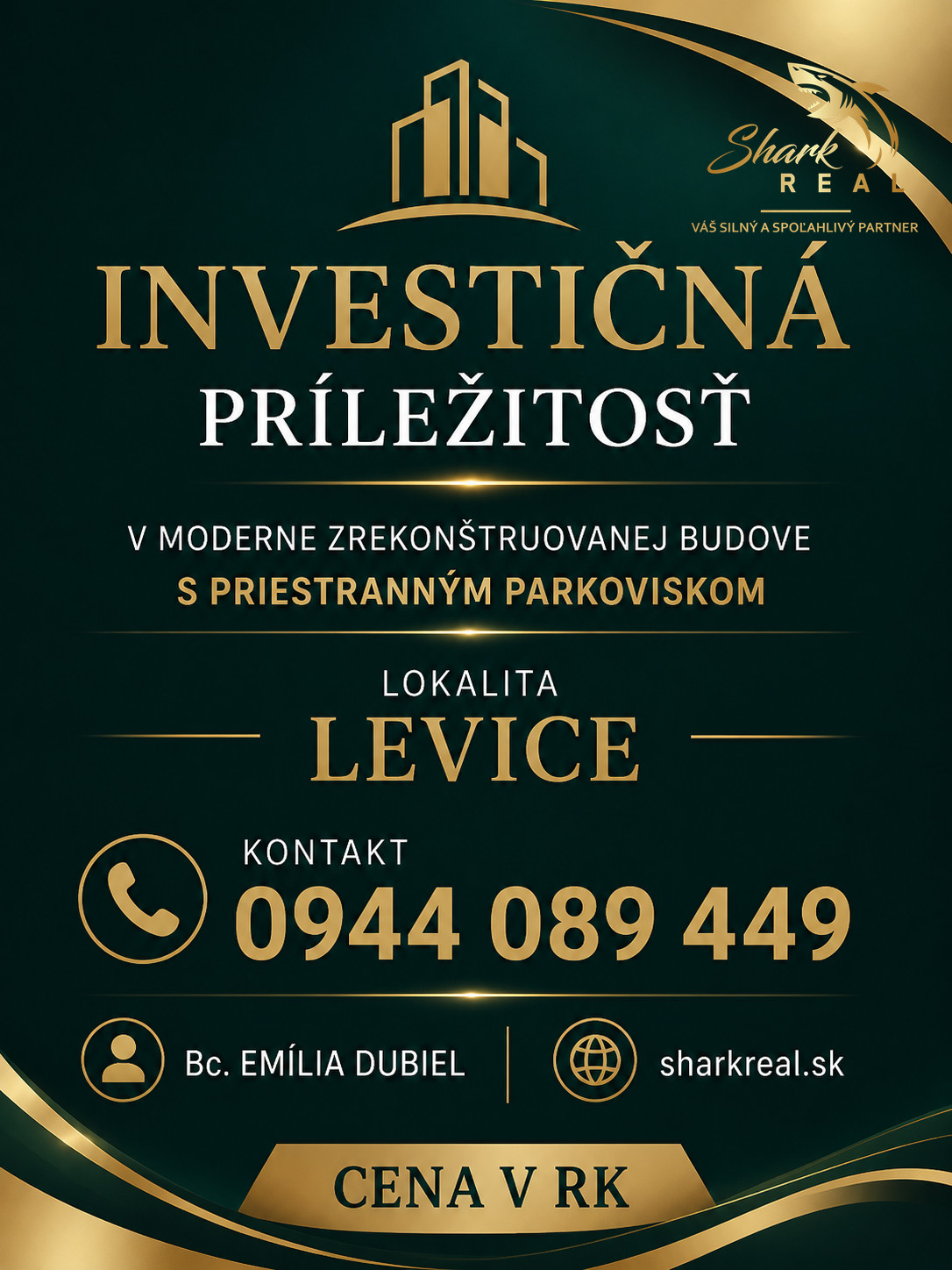 Investičná príležitosť v modernej budove s parkoviskom