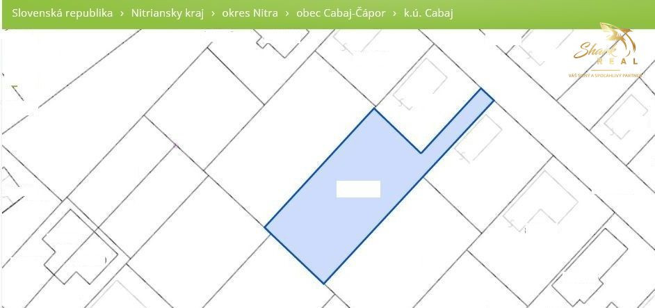 Ponúkame na predaj rovinatý pozemok v obci Cabaj-Čápor 780 m2 
