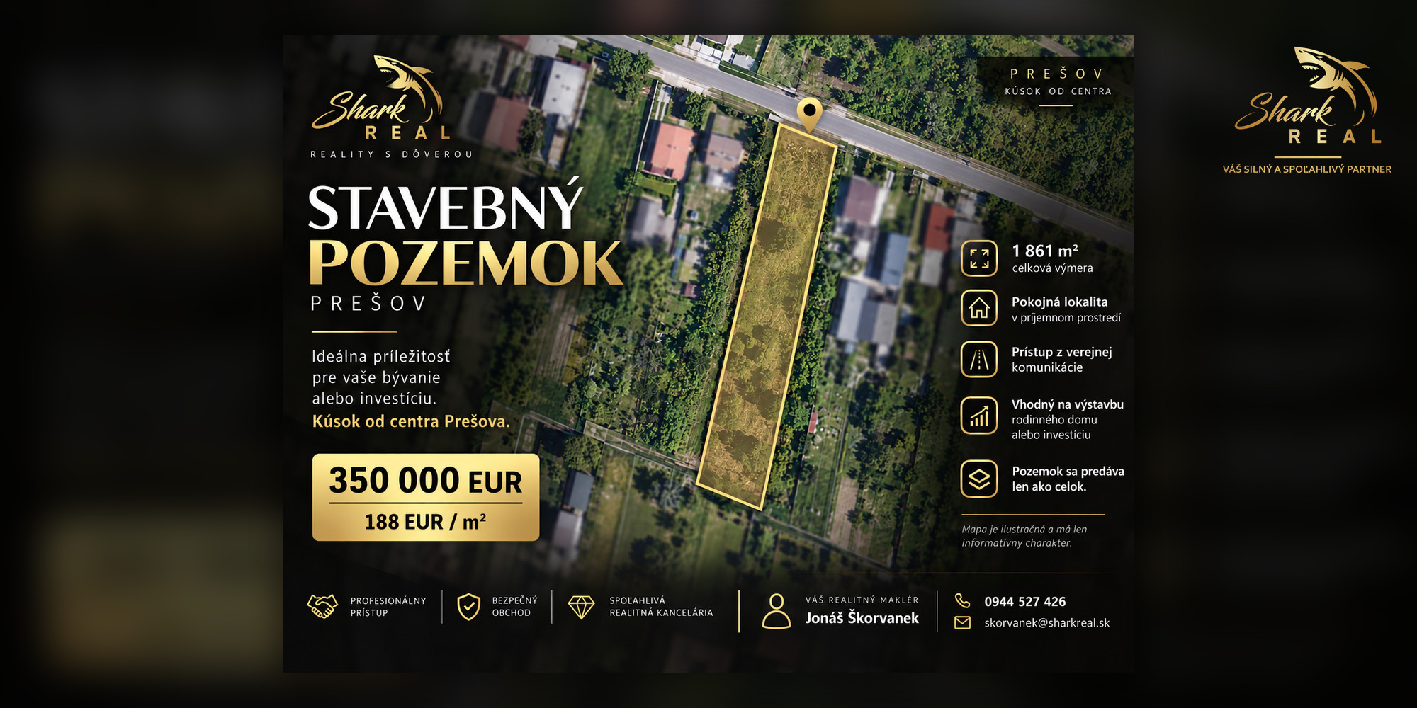 STAVEBNÝ POZEMOK 1 861 m² | PREŠOV | KÚSOK OD CENTRA