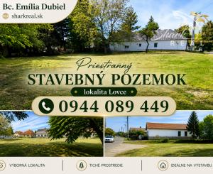 Novinka! Priestranný stavebný pozemok v TOP lokalite