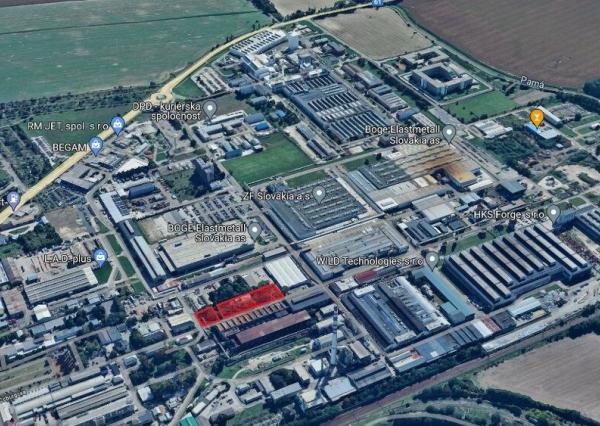 Hala s pozemkami v priemyselnej zóne v Trnave