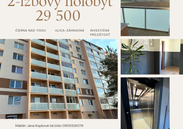 Ponúkame na predaj 2 izbový byt Čierna nad Tisou