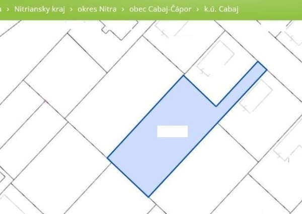 Ponúkame na predaj rovinatý pozemok v obci Cabaj-Čápor 780 m2 