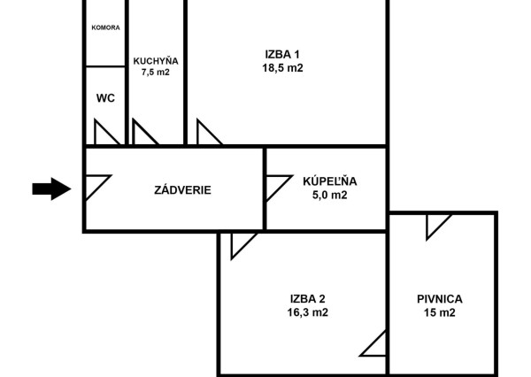 79m2 _ Pôvodný stav _ 2i byt na predaj _ Priestor na sebarealizáciu