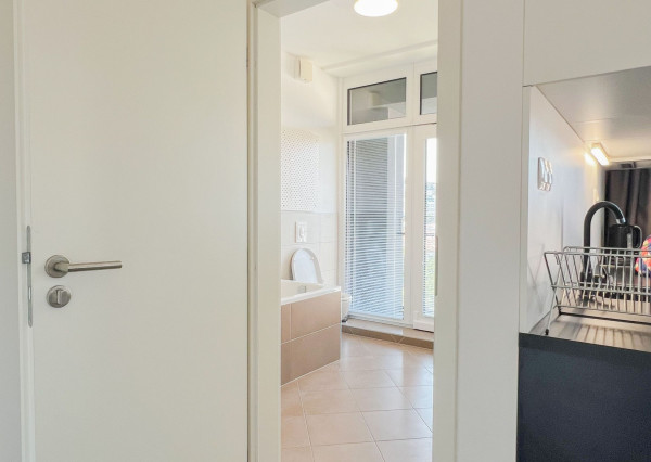 Terasa s výhľadom na celé mesto, všetko na skok | 2i, 47 m² | 7. posch. | Centrum Bratislavy