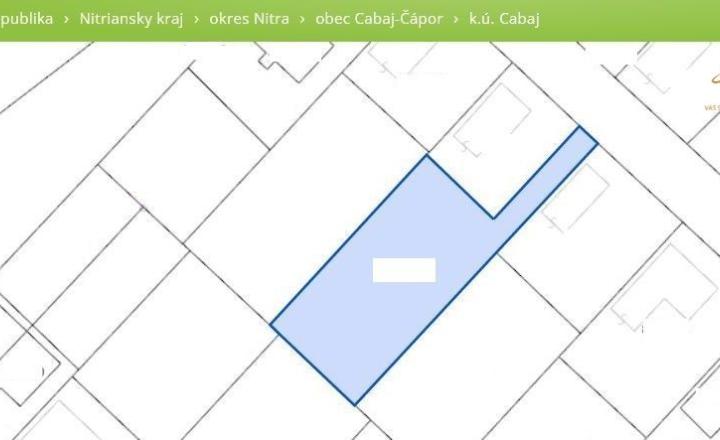 Ponúkame na predaj rovinatý pozemok v obci Cabaj-Čápor 780 m2  - fotografia 1