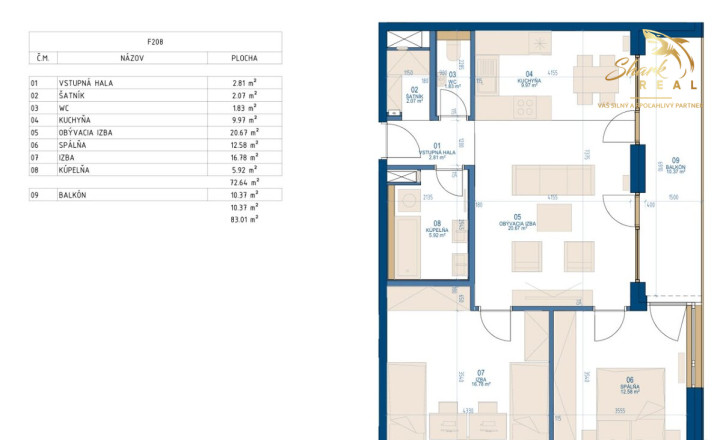 Modern 3-Bedroom Apartment for Rent in Urban Residence, Bratislava – New Town - fotografia 19